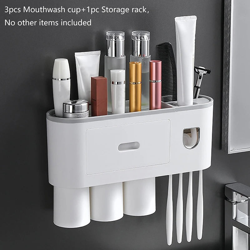 Dispensador automático de pasta de dientes de pared, estante de almacenamiento