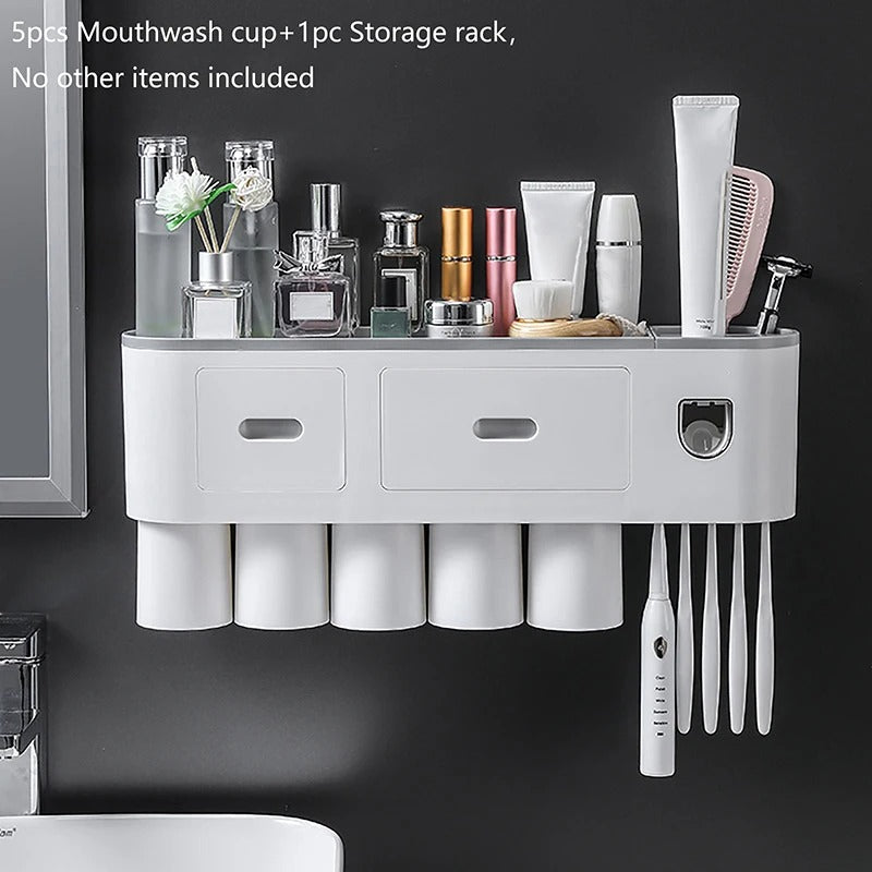 Dispensador automático de pasta de dientes de pared, estante de almacenamiento