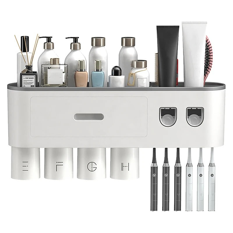 Dispensador automático de pasta de dientes de pared, estante de almacenamiento