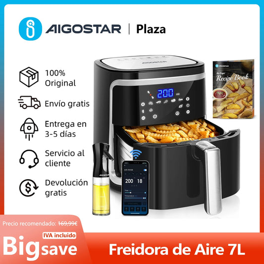 Freidora de Aire Aigostar 7L – Cocina Inteligente, Sana y Sin Esfuerzo