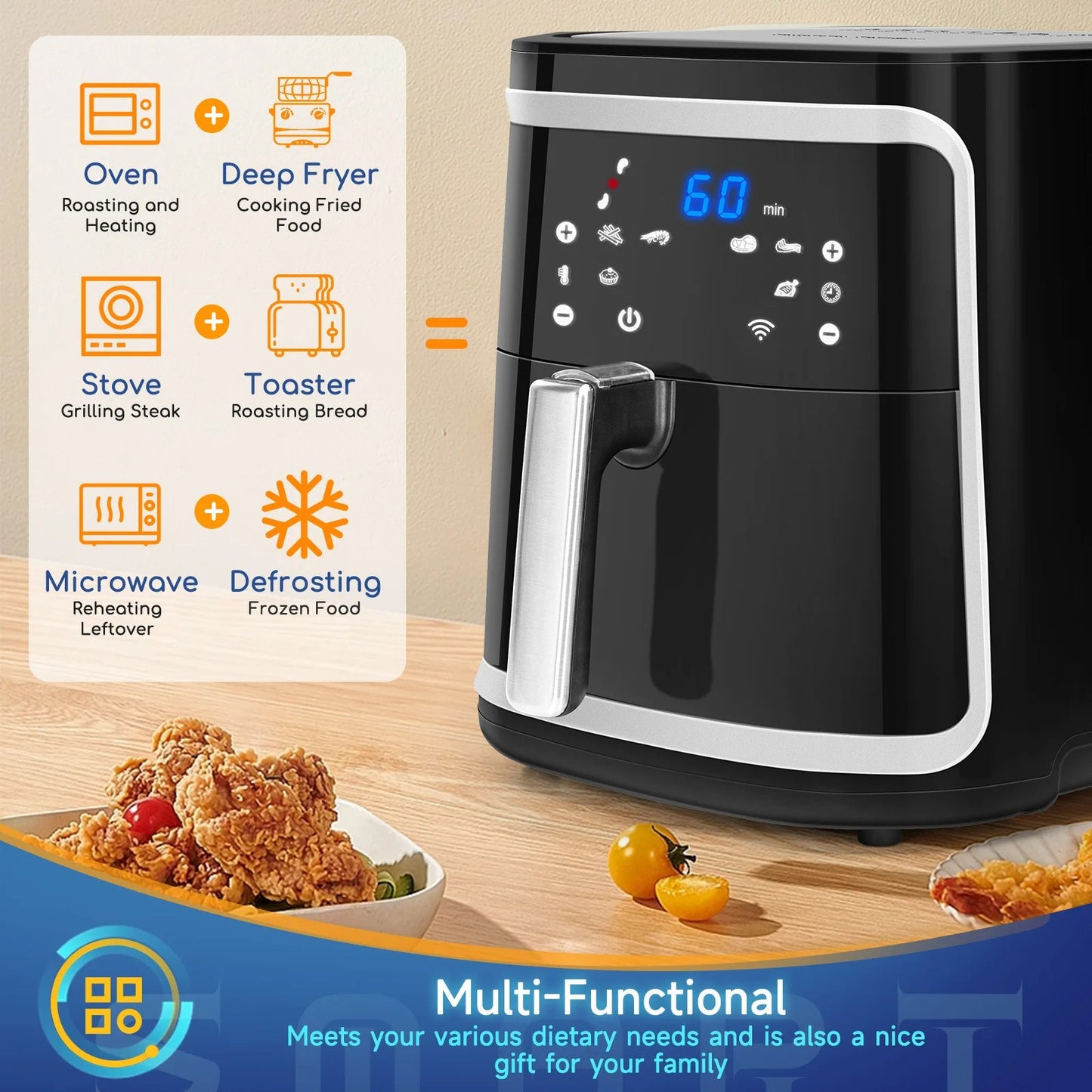 Freidora de Aire Aigostar 7L – Cocina Inteligente, Sana y Sin Esfuerzo