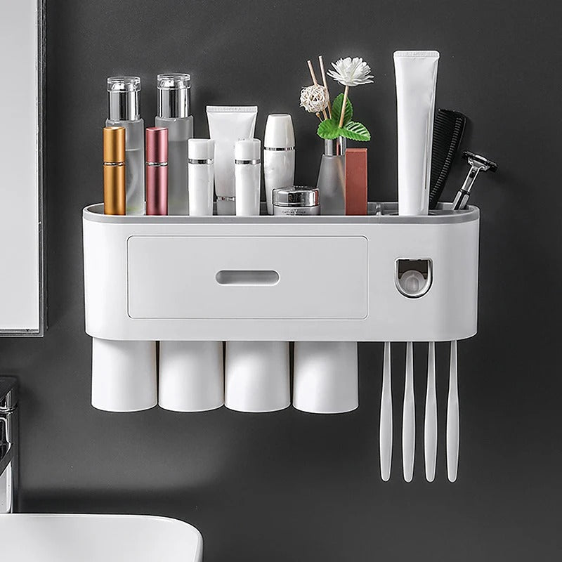 Dispensador automático de pasta de dientes de pared, estante de almacenamiento