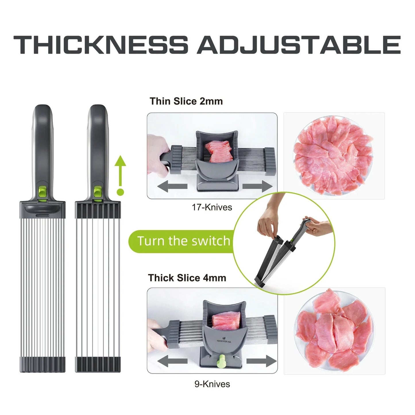 Cortador de carne fresco Manual, para todos los rebanadores de carne y cuchillo, juego de cuchillos de cocina para cortar y triturar carne, rebanador para carne de res