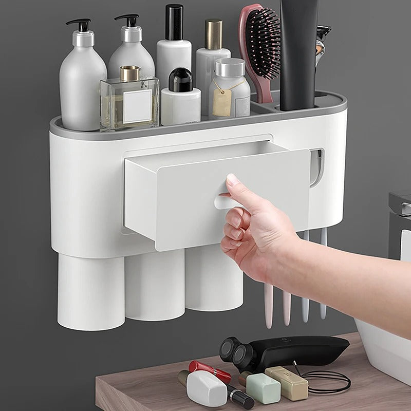 Dispensador automático de pasta de dientes de pared, estante de almacenamiento
