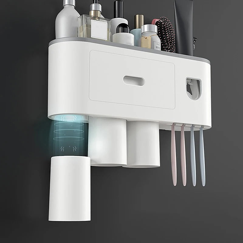 Dispensador automático de pasta de dientes de pared, estante de almacenamiento