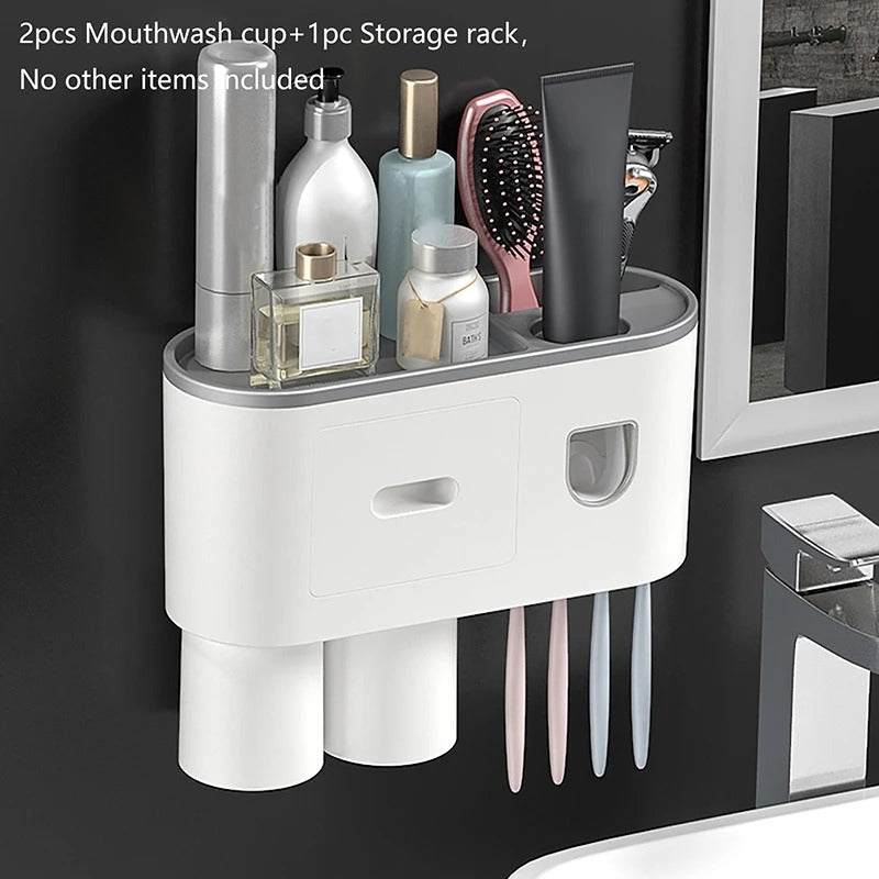 Dispensador automático de pasta de dientes de pared, estante de almacenamiento
