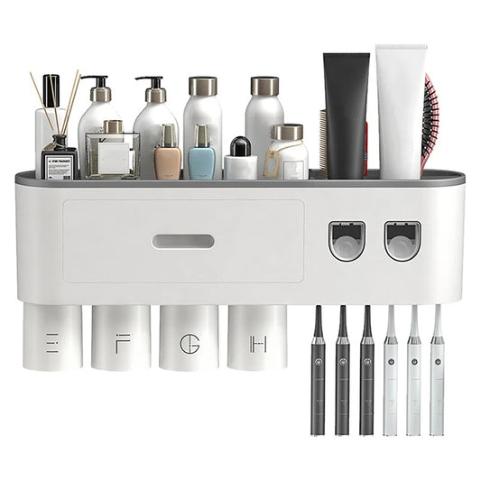 Dispensador automático de pasta de dientes de pared, estante de almacenamiento