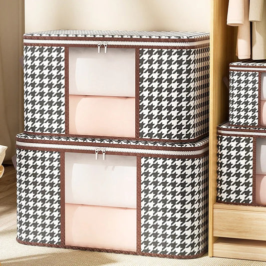 Cajas de Almacenamiento Plegables con Cremallera – Diseño de Espiga, Gran Capacidad