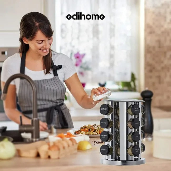 Organizador Giratorio de Especias 360° | Ahorra espacio en tu cocina